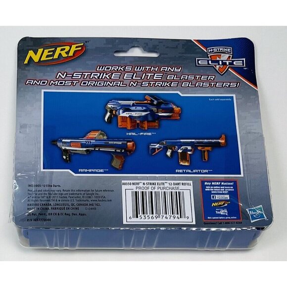 Hasbro NERF 12pk Refill Blue Foam ELITE DARTS for N-Strike Elite Blaster NIP NEW - Picture 2 of 2